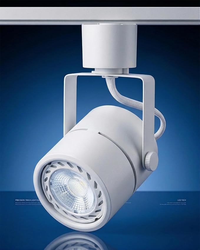10W LED Track Lighting Heads - Adjustable H Type Track Lights for Retail & Artwork, Cool White 4000K, 1000lm, 120V, 24° Angle Halo Type, White, Pack of 20