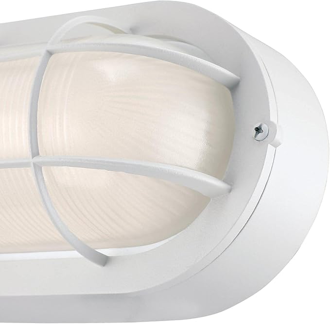 Westinghouse 6113600 Traditional One-Light Dimmable LED Outdoor Wall Light, Textured White Finish, White Glass