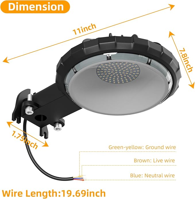 Karjoefar 100W LED Barn Light with 10000LM 5000K Warm Light | Dusk to Dawn Outdoor Lighting with IP65 Waterproof, Security Yard Outdoor Lights for Yard, Street, Warehouse, Garage Use