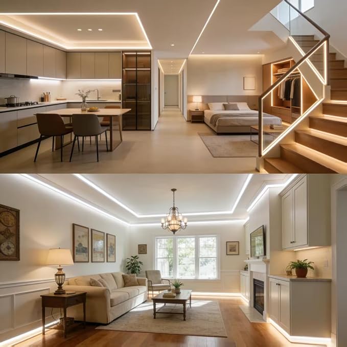 COB 4000K 20Ft LED Strip Lights, 24V Natural Light Super Bright LED Tape Lights Dimmable,Flexible, High CRI95+ Flexible Light Strip for Kitchen Cabinet Stairs Bedroom Decor DIY