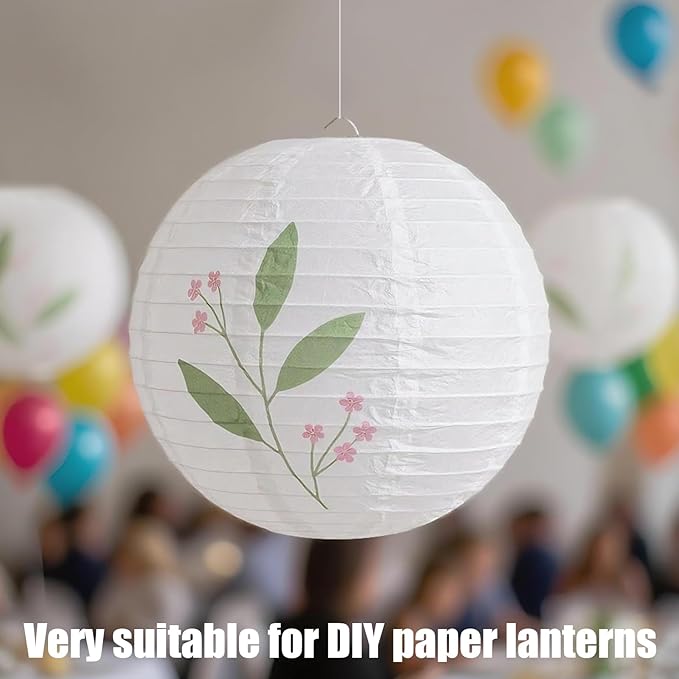 21 Pcs White Paper Lanterns Party Decorations, 4/6/8/10 Inch Round Chinese Hanging Paper Lanterns for Wedding, Birthday, Baby Shower, Graduation, Classroom Ceiling Decorations Indoor Outdoor