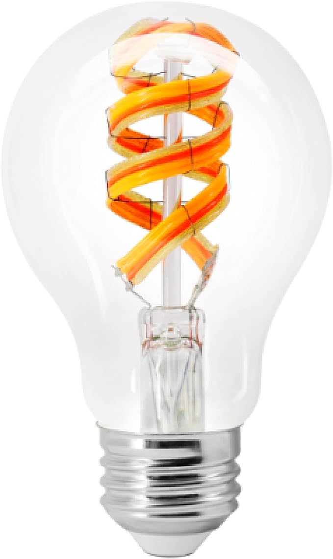 Sylvania WiFi LED Smart A19 RGBW Color and Amber Finish Filament Light Bulb, 7W Efficient, for Alexa/Google Assistant, 2000K, No Hub Required, Clear - 1 Pack (75807)