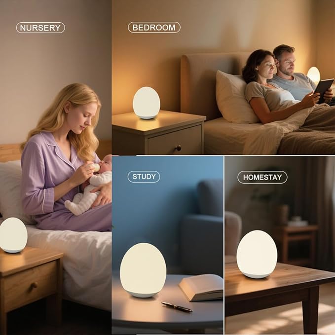 Night Light for Kids,Egg Night Light for Baby Nursery, 7 Colors Changing & 30-Min Timer Portable Nursery Night Lamp forBaby Nursery & Kids Bedroom,DIY Hand-Painted Custom Lamp