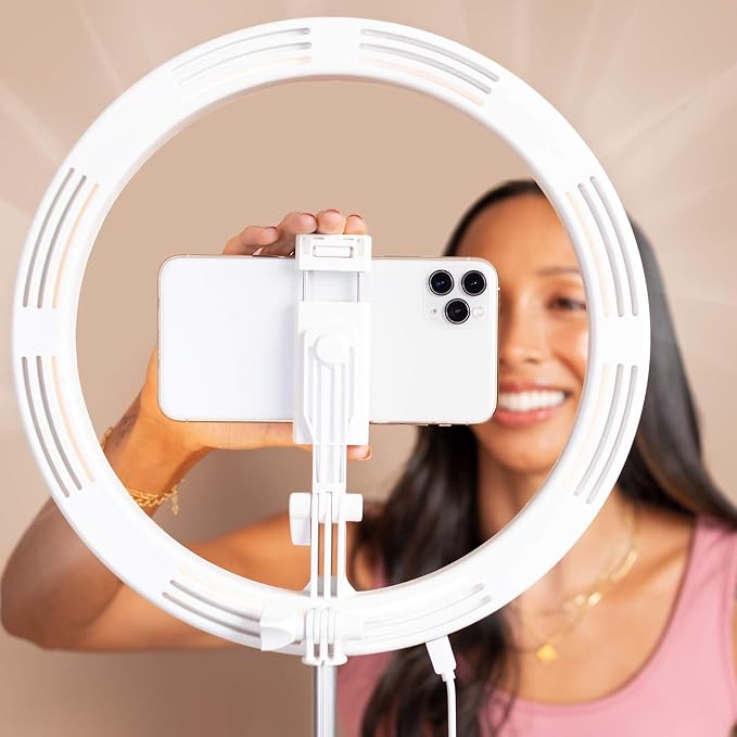 Superstar Slim - 11in Foldable Ring Light with Stand and Phone Holder | Portable for Easy Transport | 3 Adjustable Light Modes | Perfect for Videos, Stories, TikTok