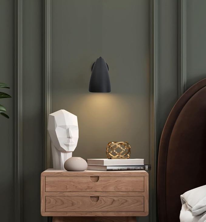 Modern Wall Sconce with Dimmer Switch, Brass Metal Wall Lamp Lighting, Adjustable Light Angle, E26 Bulb Base Reading Lighting for Wall Painting Bedroom Hallway Living Room Dining Room