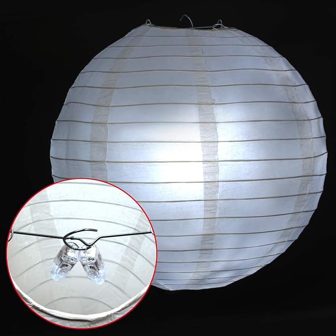 Novelty Place 30 Pcs White LED Mini Party Light for Paper Lantern, Balloons, Weddings and Festival Decorations - Long Lasting, Waterproof, Elegant White
