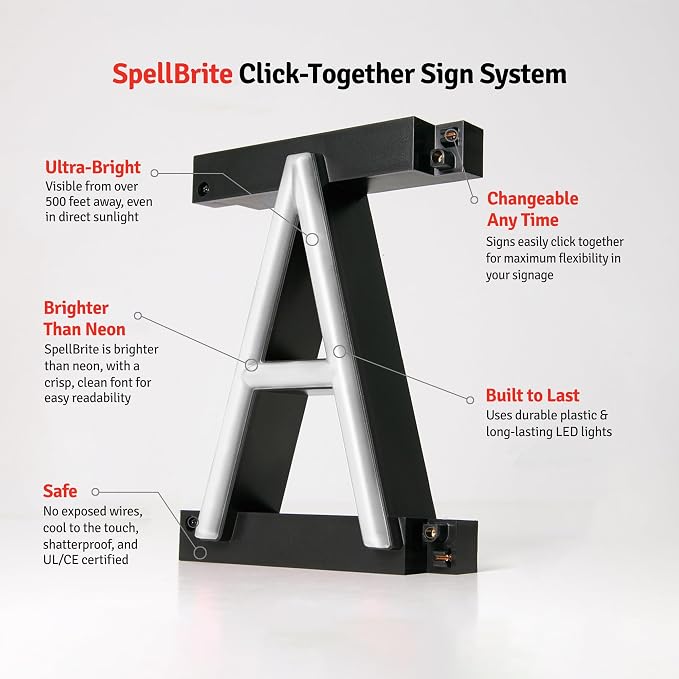 LED Neon CHECK IN Sign for Business - White, 27" x 6" | Ultra-Bright Click-Together Signage for Hotels & Motels, with Visibility from 500 ft - 8 Animations, 6 Brightness Options