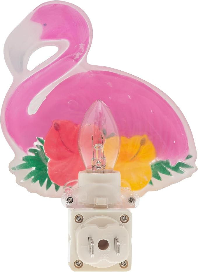 Creative Hobbies Tropical Flamingo Night Light - Includes 5W C7 and Rotational Socket with On/Off Switch