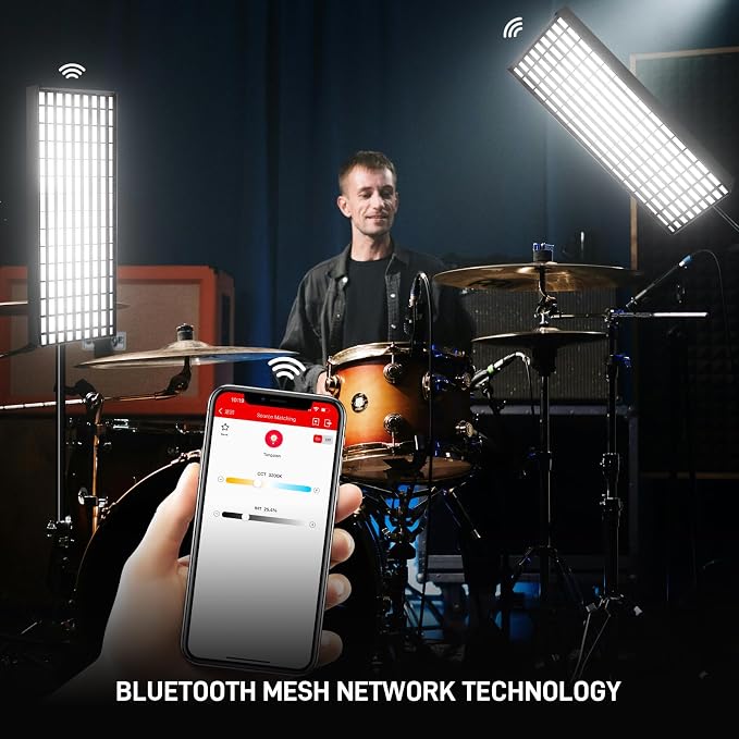 GVM 200W Bi-Color LED Light Panel, Z200B Ultra-Thin Expandable Soft Video Light 2700K–6800K CRI 97+, Modular Zipper Design, App & DMX Control Photography Light for Studio, Film & Live Streaming