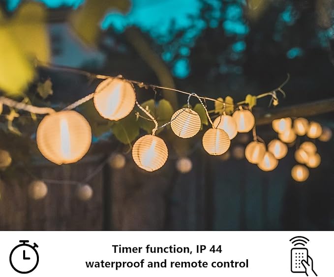 CozyHome outdoor battery operated lights + remote | battery lights | 20 LED string lights outdoor led string lights | outdoor lights for patio lights string | string lights outdoor waterproof lantern