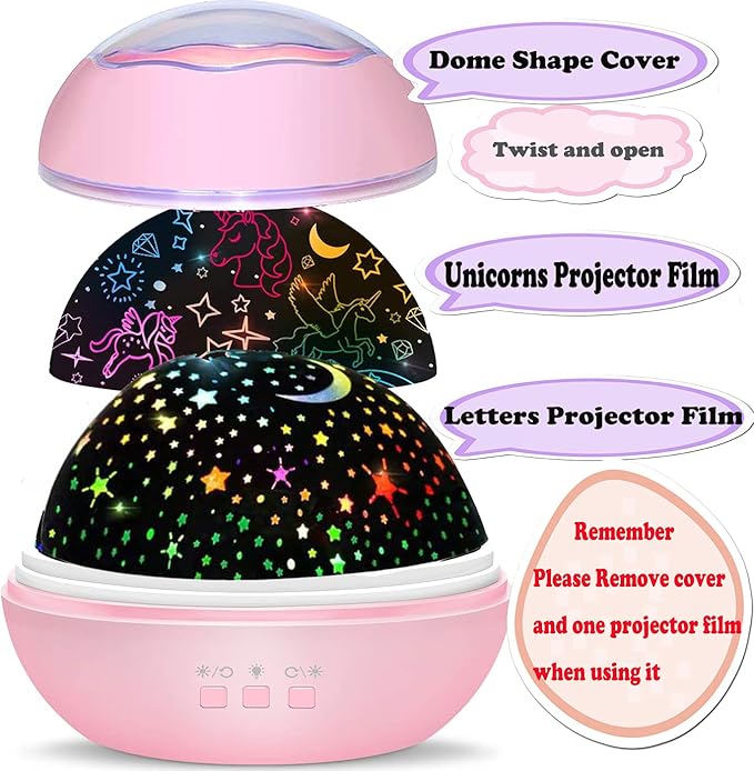 MINGKIDS Unicorn Toys Night Light for Toddler Girls,Unicorn Gifts Age 6-8,Unicorns and Starry Night Light Projector for Kids, Birthday Gift for 3-10 Year Olds Girls
