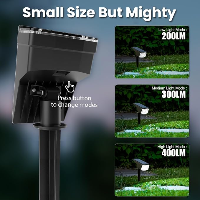 SOLPEX Solar Spot Lights Outdoor Waterproof 10 Pack Cool White | Solar Landscape Spotlights Outdoor, Compact Design Spot Lights, Flood Lights for Garden Yard Pathway House Tree Outside