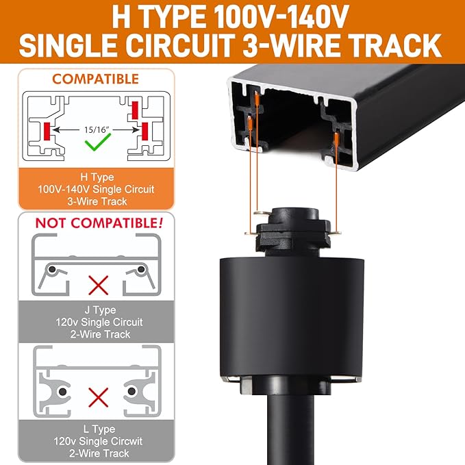10W H Track Lighting Heads, Dimmable LED Track Lighting Heads Fixtures Bright 3000K Warm White Track Light Head for Accent Task Art, Flicker Free CRI90+ 24° 900lm (Black, 10W - 4 Pack)