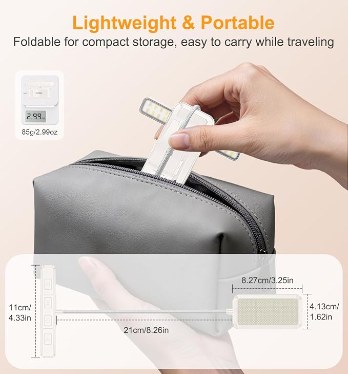 Gritin 2026 Gen 2 Book Light for Reading- 32 Eye Caring Full Spectrum LED | 5 Colors & 5 Brightness, Adjustable Wide/Narrow Beam, Upgrade 1500mAh Long-Lasting Rechargeable Clip on Light-White