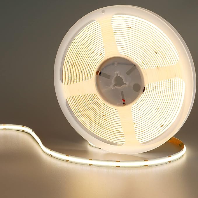 32.8ft(10M) 24V COB LED Strip Light Natural White 4000K 3840LED CRI 93+ 6800lm Uniform Glow Dotless IP20 Not Waterproof Flexible LED Tape Lights for DIY Bedroom Home Decor(No Power Supply)