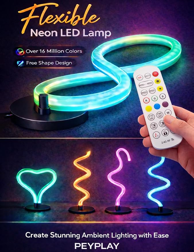 RGB LED Corner Floor Lamp, Smart Adjustable Shape, Music Sync, 16 Million DIY Colors, Remote & App Control, Modern Standing Light for Bedroom Living Room (Circular Base)