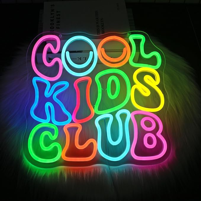 Cool Kids Club Neon Sign Kids Room Decor Led Neon Lights Signs for Wall Decor USB Powered Led for Room Decoration