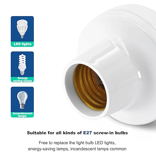 2 Pack Light Socket Adapter, Zigbee Protocol Remote Control，E26/E27 Bulb Adapter, APP Remote Control, Smart Lamp Socket Power Adapter