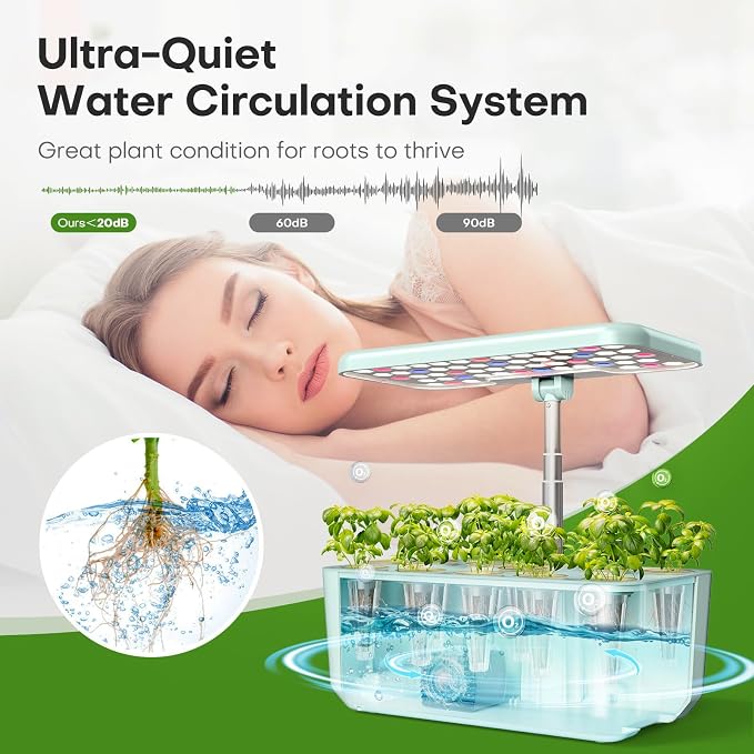 Indoor Garden Hydroponics Growing System: 10 Pods Kit with LED | Plant Germination Kit Herb Vegetable Growth Lamp Countertop Hydroponic Planter Harvest Lettuce for Healthy-Living Enthusiasts