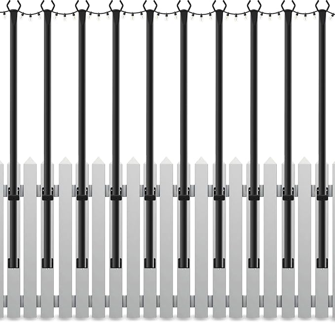 10 Pack String Light Poles,5 Ft Light Poles for Outside String Lights,Outdoor Lights Pole with Fork,Metal Poles Stand for Patio Deck Backyard (5FT 10 Pack)