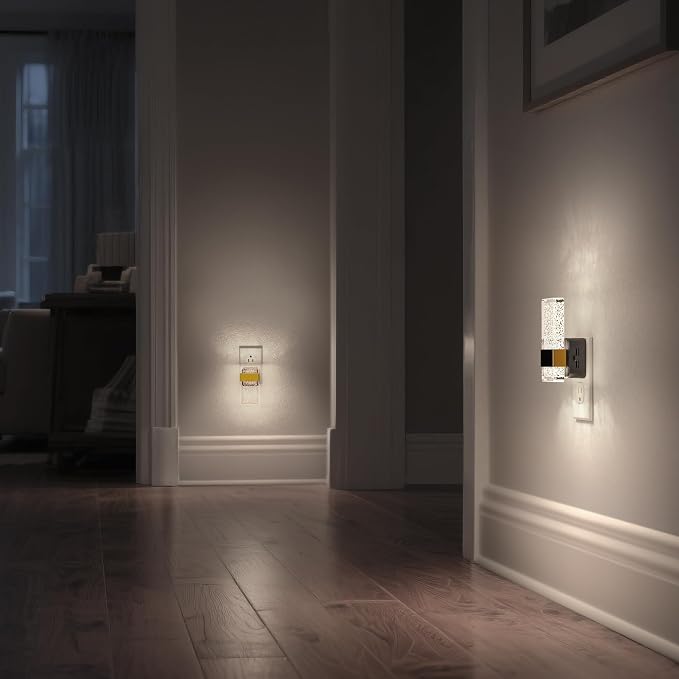 LED Night Lights Plug into Wall, 0-100LM Dimmable Nightlight | Bubble Decorative Night Light, Dusk to Dawn Sensor, Wall Sconce-Style Design Nightlights for Bathroom, Hallway, 5000K
