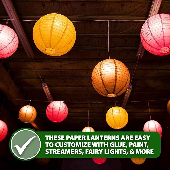 12 Inch Round Chinese Sage Green Paper Lanterns Hanging Decor | 10 PCs, Reusable, Indoor Outdoor Decorative Lamp Shade, for Ceiling, Wedding, Shower, Party, Festival, Home Decoration