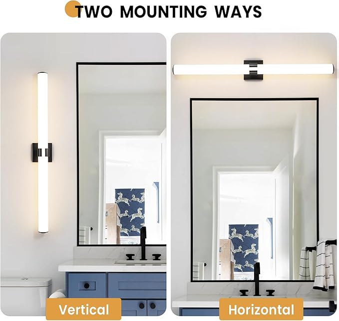 Bathroom Vanity Light - 39 Inch Black Bathroom Lighting Fixtures Over Mirror 36W 3000K Dimming LED Vanity Light Bar Modern Vanity Light Fixture for Mirror Bedroom Living Room