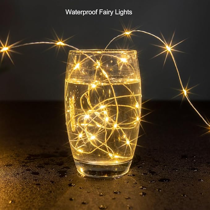 Plug in Fairy Lights 66FT 200 LED Waterproof Silver Wire LED Twinkle String Lights with Remote for Living Room Bedroom Patio Porch Garden Christmas Tree Wedding