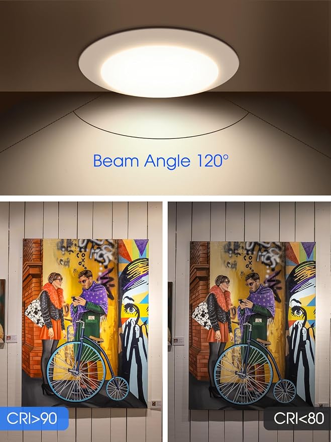4 Pack 5CCT 6 Inch LED Disk Light, Dimmable Flush Mount Ceiling Lights, 2700K/3000K/3500K/4000K/5000K Selectable, 15W 1100LM, CRI 90, Low Profile Surface Mount Ceiling Disc Light, Wet Rated & ETL