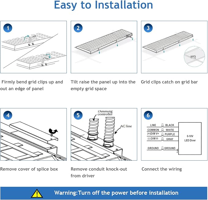 CycevSun 1x4 FT LED Flat Panel Light Drop Ceiling, 0-10V Dimmable, 4 Pack | 3 Color Selectable, 20W-30W-40W Selectable, 4400LM, Ultra-thin, 120-277V, ETL Listed, FCC, Shop, Commercial