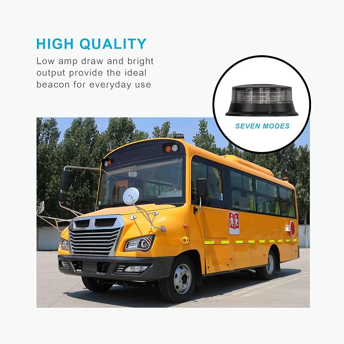 Agrieyes W16S Amber LED Beacon Lights, Emergency Strobe | Warning/Strobe Flashing, for Vehicle