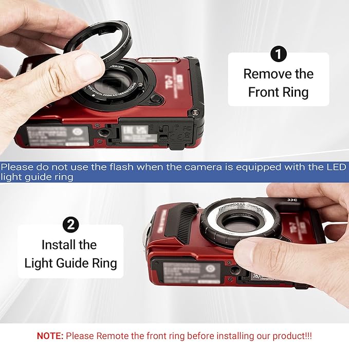 JJC LED Light Guide Ring for Olympus TG-7 TG-6 TG-5 TG-4 TG-3 TG-2 TG-1,Replace LG-1 Light Guide,Macro Guide Ring Light for Olympus Tough TG-7 TG-6 TG-5 TG-4 TG-3 TG-2 TG-1