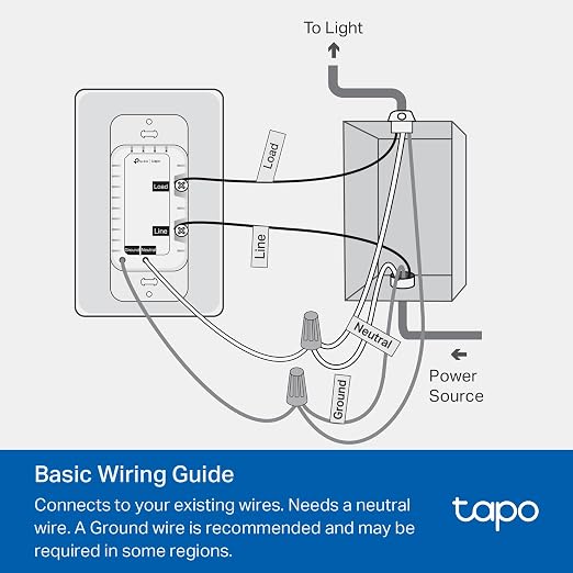 TP-Link Tapo Smart Dimmer Switch, Single Pole, Neutral Wire Required, 2.4GHz Wi-Fi Light Switch Compatible with Alexa and Google Home, UL Certified, No Hub Required, White, Tapo S500D(4-Pack)