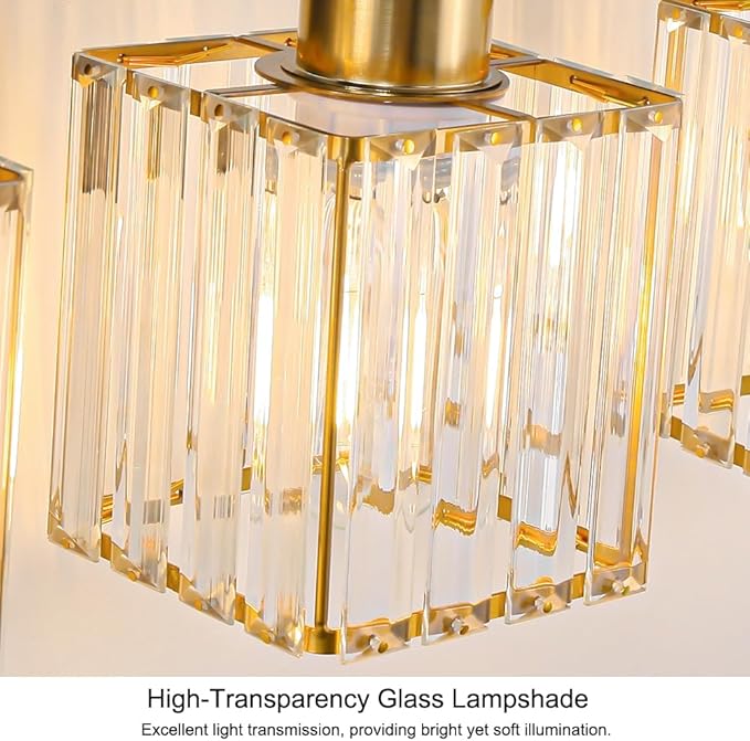 Bathroom Vanity Lights Over Mirror - Easy Installation with Clear Guide, 3-Light Shadow-Free Design, Black and Gold Crystal Finish - for Modern Home Bathroom Lighting Fixtures in DIY Projects