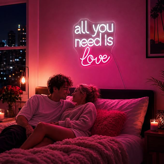 Neon Sign, Neon Signs for Wall Decor LED Signs Neon Light | All You Need is Love Neon Sign, Wedding Party Backdrop Wall Decor, Valentine's Day, Business, Home Decor, Gift, USB Powered