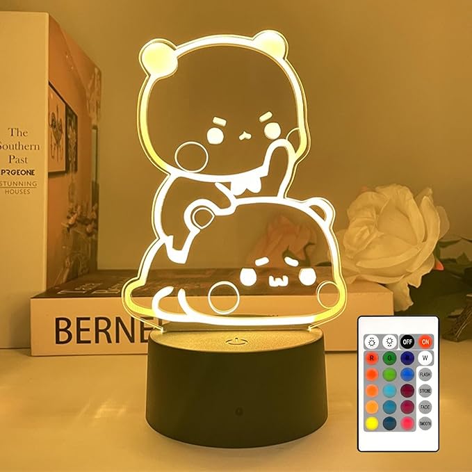 Bear Shaped 3D Night Light Gifts, Cartoon Table Lamp with Remote Control Gifts for Girls Birthday Christmas Valentine