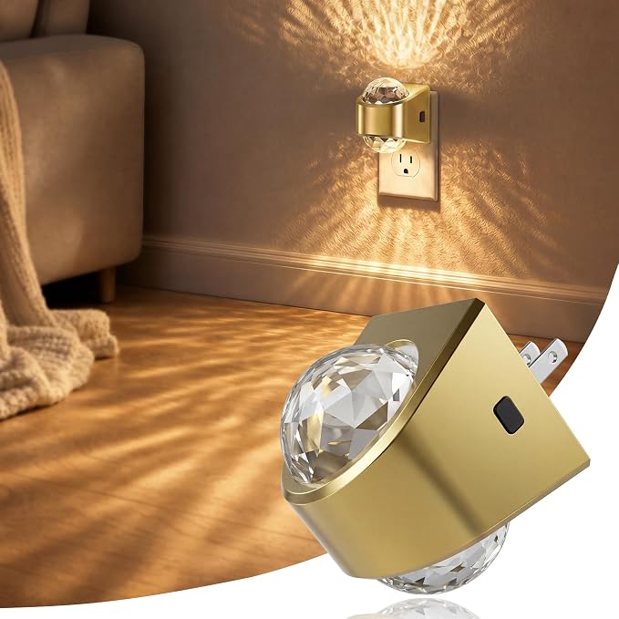 JandCase Night Lights Plug into Wall, Star Projector Night Light | 3000K Soft White, Automatic Galaxy Nightlight Plug in with Light Sensor for Bathroom Hallway Room Decor
