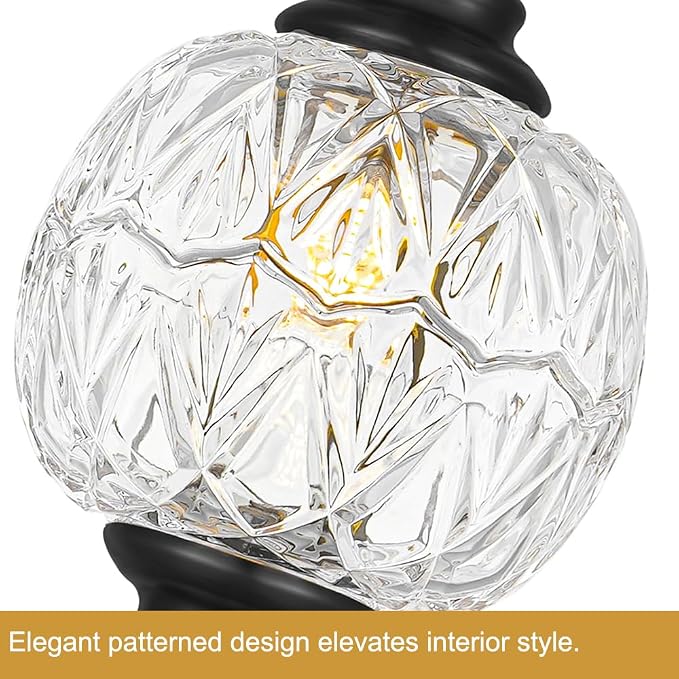 Pendant Lights Kitchen Island 2 Pack, Black Vintage Pendant Light with Detachable Glass Shade, Adjustable Hanging Light for Kitchen Island Lighting, Bathroom, Farmhouse, G9 Base (Bulbs Not Included)
