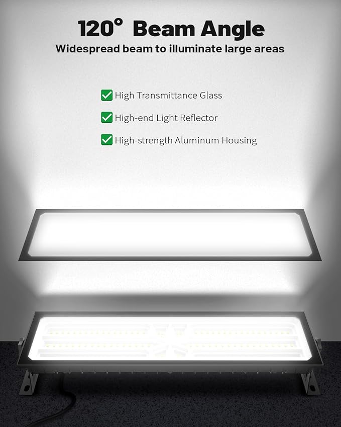 Linkable LED Shop Light (Built-in Outlet) - 100W 15000LM Aluminum Plug in Garage Light w/ 9.84ft Power Cord and On/Off Switch, 6000K Shop Lights for Garage, Workshop (1 Pack)