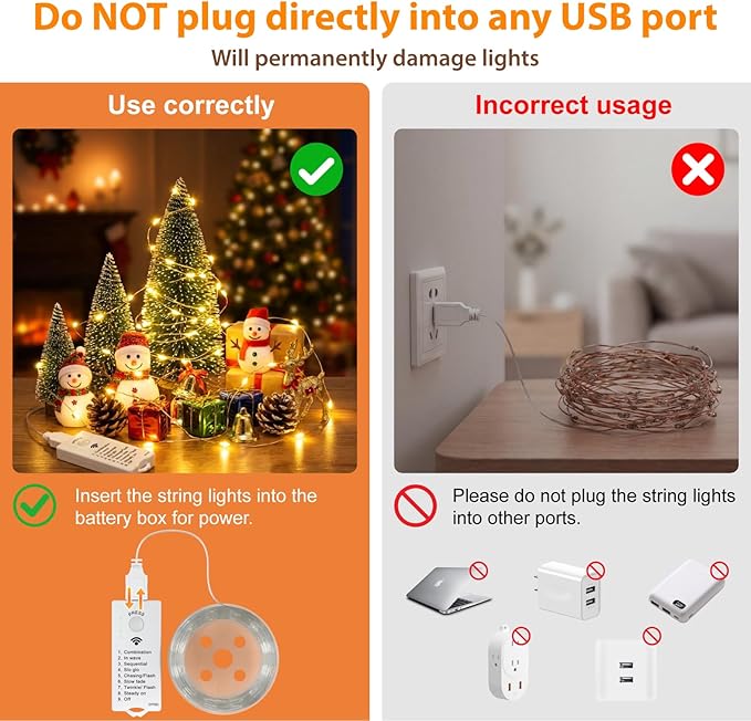 HXWEIYE Rechargeable Fairy Lights with Remote & DIY Timer, 2 Pack 33ft 100LED Battery Operated Twinkle String Lights, 8 Modes Decor Light for Bedroom Indoor Wedding Dorm Christmas Tree (Warm White)