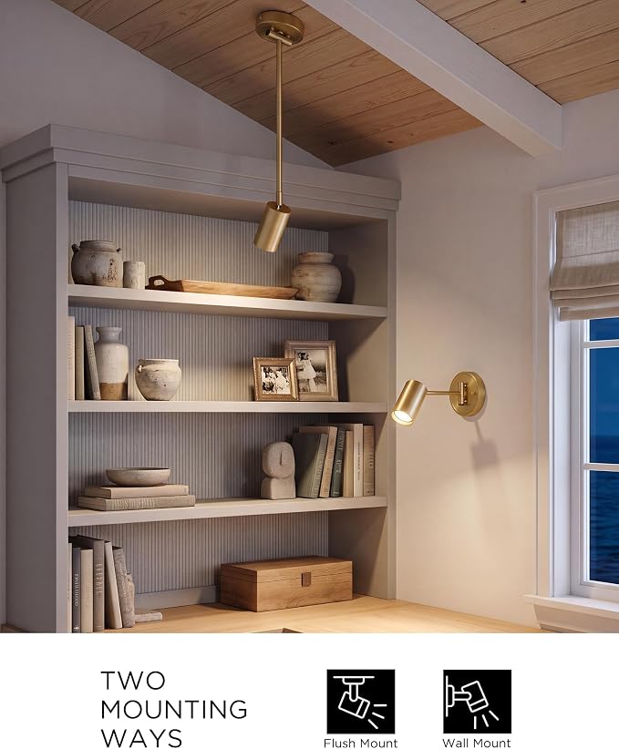 FEMILA Modern Track Lighting, 3000K Bulb Included | Adjustable-height LED track light with a 180° arm, 90° tilt, and 350° rotation for bedside and office lighting