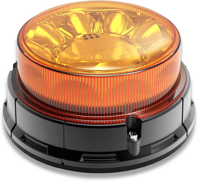 Agrieyes W13S Amber LED Beacon Lights, Emergency Strobe | Warning/Strobe Flashing, for Truck, Car, Construction, Vehicle