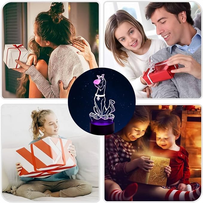 Figure Cute Cartoon Dog Baby Nightlight Colorful Touch Sensor Kids Bedroom Bedside Table 3D Lamp Led Night Light Remote Phone Control Color (APP Control 7 Colors)
