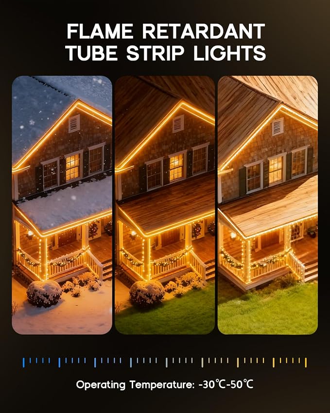 LED Strip Lights 65.6ft 110-120V,Dimmable Silicone Neon Rope Lights,Flexible Outdoor Waterproof Neon Strip Lights for Kitchen,Mirror,Cabinet,DIY Lighting
