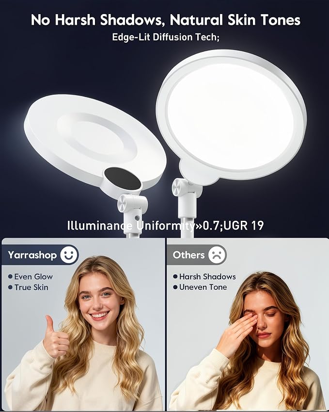 7" Ring Light with Stand for Desk, 30 Modes for Video Conference Lighting | Zoom Lighting for Computer, Adjustable Desk Light for Video Recording, Calls, Podcast, Stream, 3000K-6500K, CRI 97.8