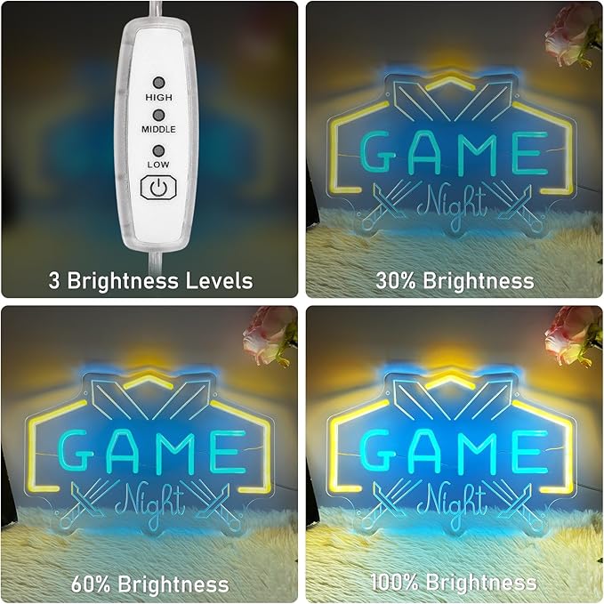 Game Neon Sign for Game Room Gamer Neon Sign for Wall Decor Gaming LED Neon Light for Bedroom Man Cave Ideal Birthday Christmas Gifts for Boys