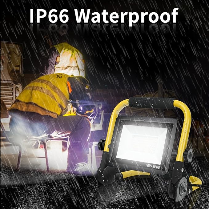 LED Light Work Stand: 3600LM Portable Lighting for Job Site, Construction & Garage Workshop,70W,IP66 Waterproof