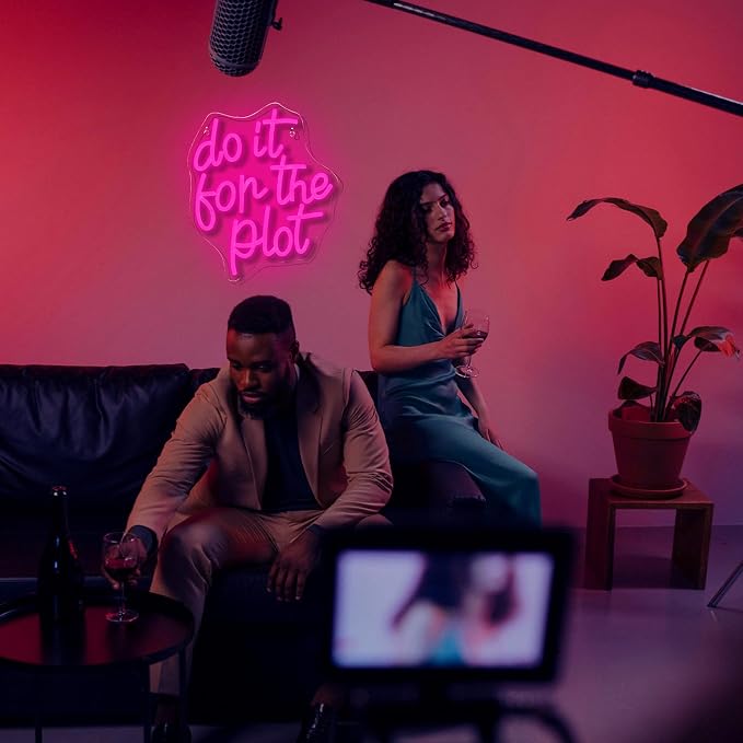 Do It for Plot Neon Light Dimmable LED Neon Sign for Wall Decor USB Powered Light Up Signs Pink LED Light for Drama Lover Party Gift Bedroom Movie Night