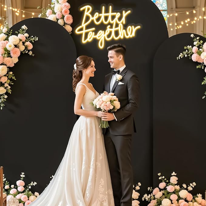 Better Together Neon Sign, LED Neon Sign Wall Decor for Wedding Bedroom Christmas Valentine's Day Women Birthday Gift Living Room Home Decor, 16"x 12" USB Powered 10 Brightness Settings Light