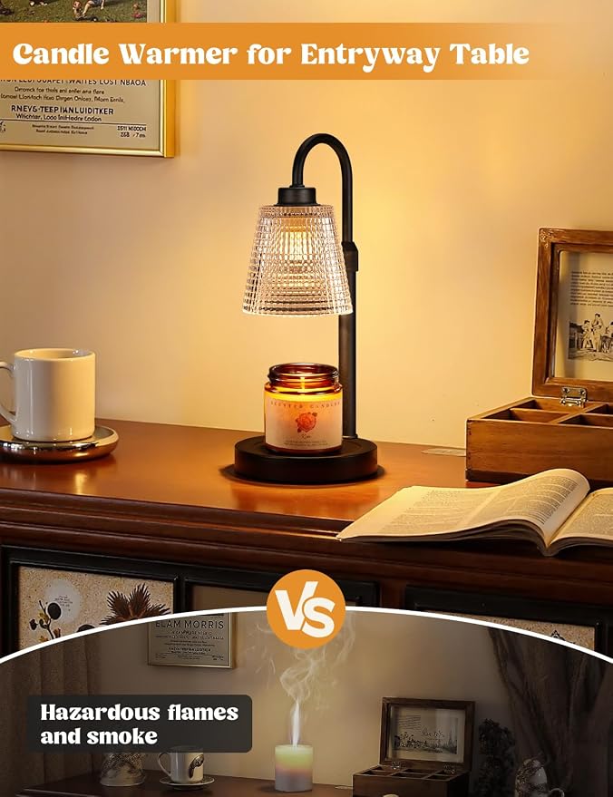 Innqoo Candle Warmer Lamp with Timer Home Decor Birthday Gifts for Women | Dimmable Candle Warmer for Jar Candles, Height Adjustable Wax Melts Warmer, Room Decor House Warming Gifts New